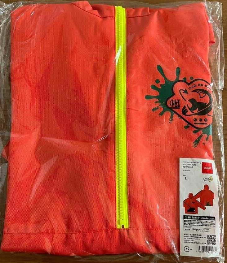 Nintendo Store Splatoon 3 Salmon Run Jacket Front Zip Hoodie Asian L size