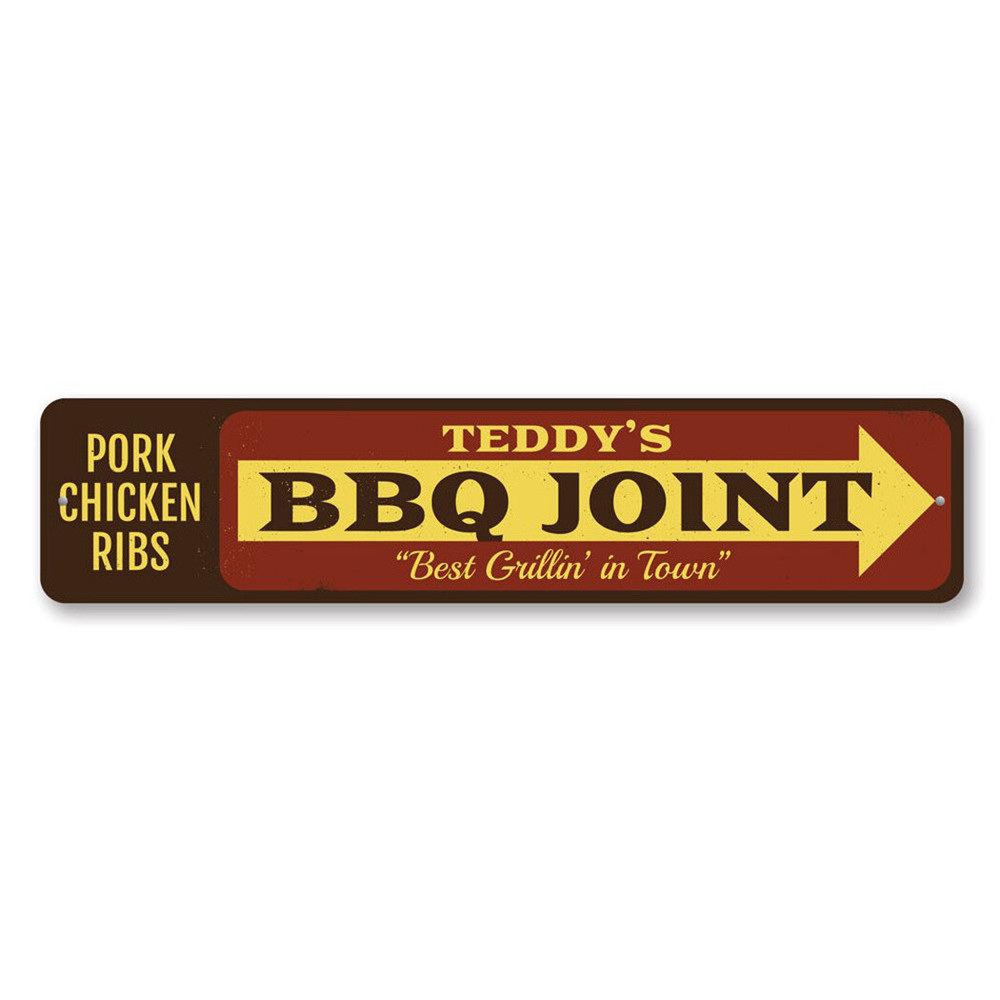 Custom Barbecue BBQ Joint Direction Sign Personalized Best Grillin' In Town Sign
