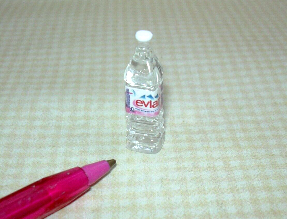 Miniature Brand Square Water Bottle w/Painted White Cap: DOLLHOUSE 1:6 BARBIE