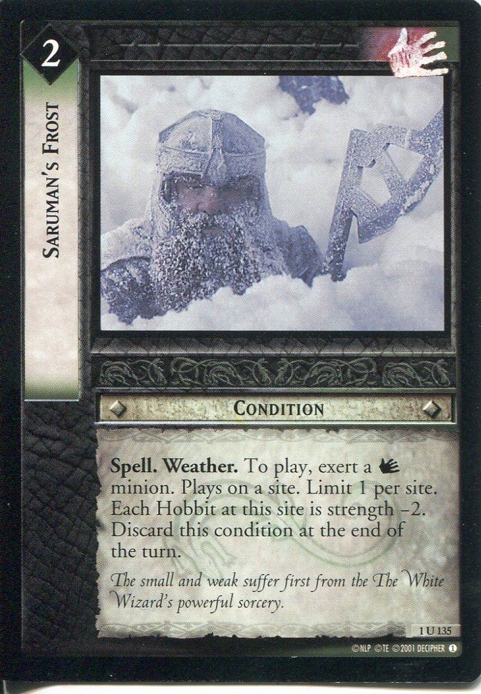 Lord Of The Rings CCG FotR Card 1.U135 Sarumans Frost