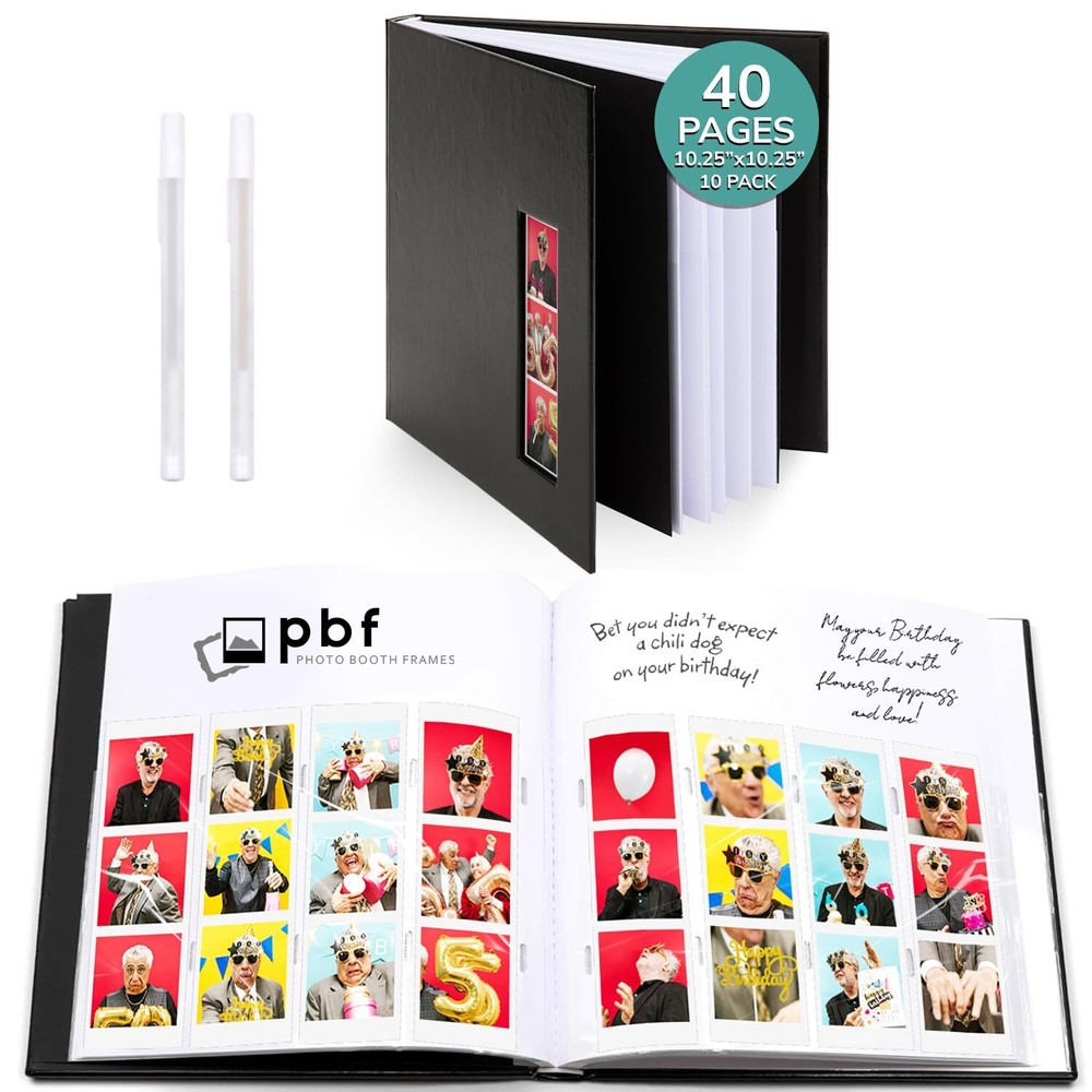 Photo Booth Frames - Photo Booth Album scrapbook slide in pictures 40 white p...