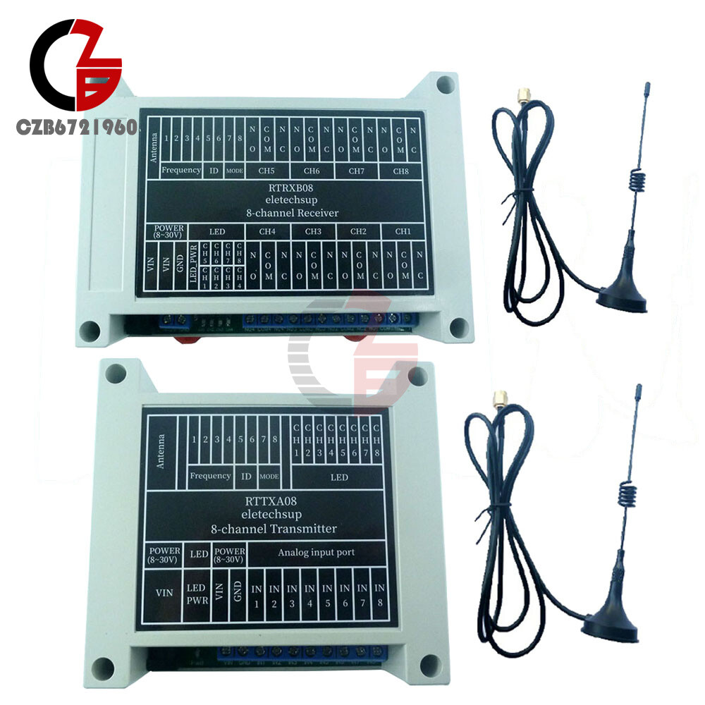 8-Channel 433MHz LoRa Remote Control Wireless IO Relay Switch with Feedback