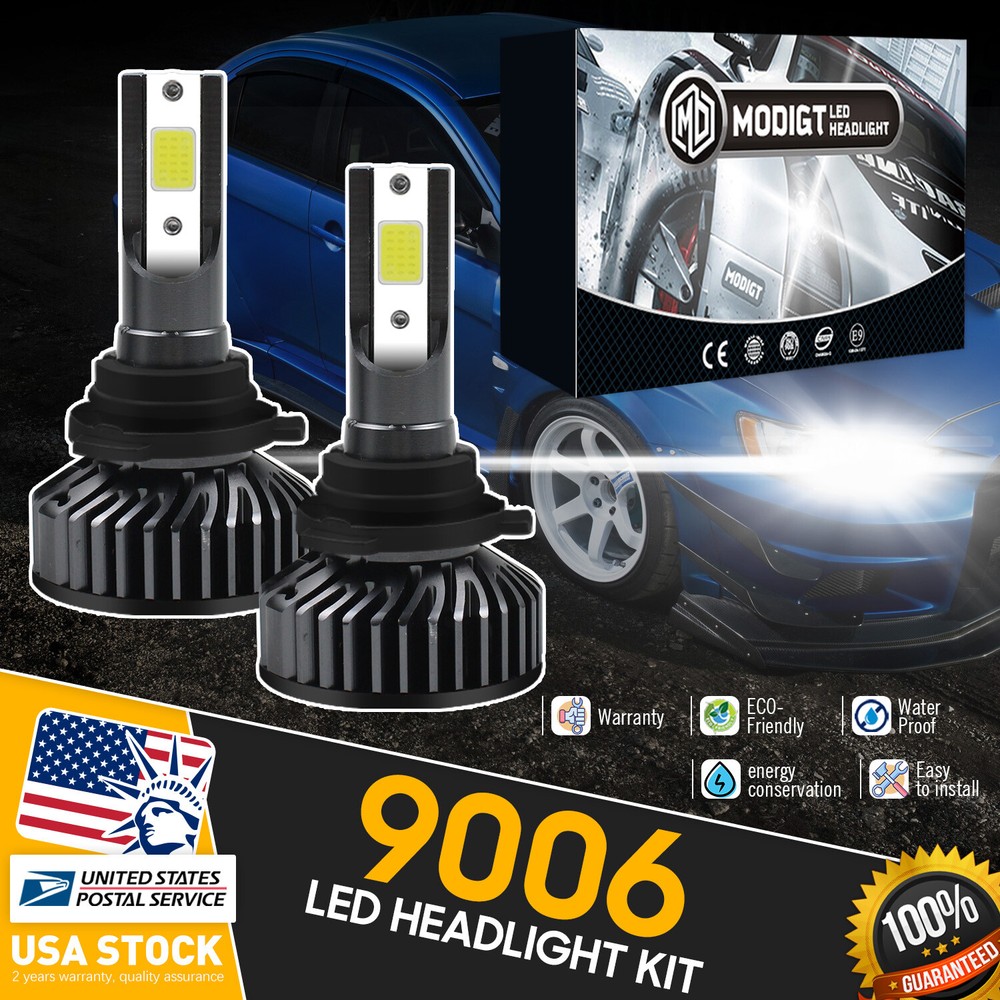 9006 LED Headlight Bulbs For GMC Sierra 1500 2000-06 6000K Super Bright White