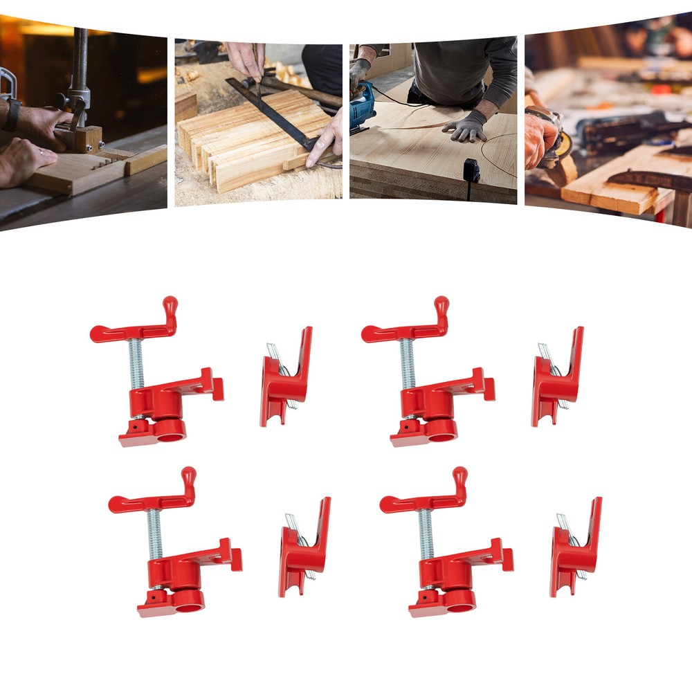 4-Pack 3/4-Inch Heavy Duty Wood Pipe Clamps for Pro Woodworking with Cast Iron