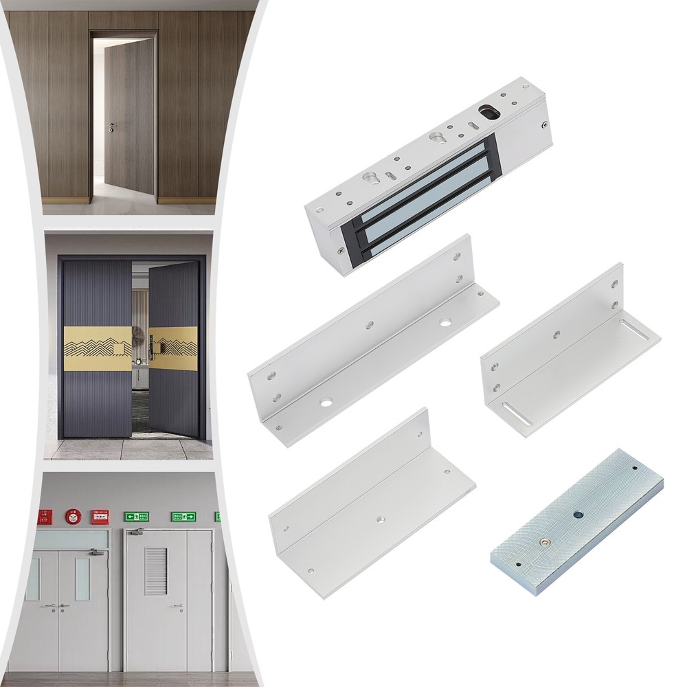 1100LB Heavy-Duty Electric Magnetic Lock for Door Access Control with Z L Brackets 12V DC  