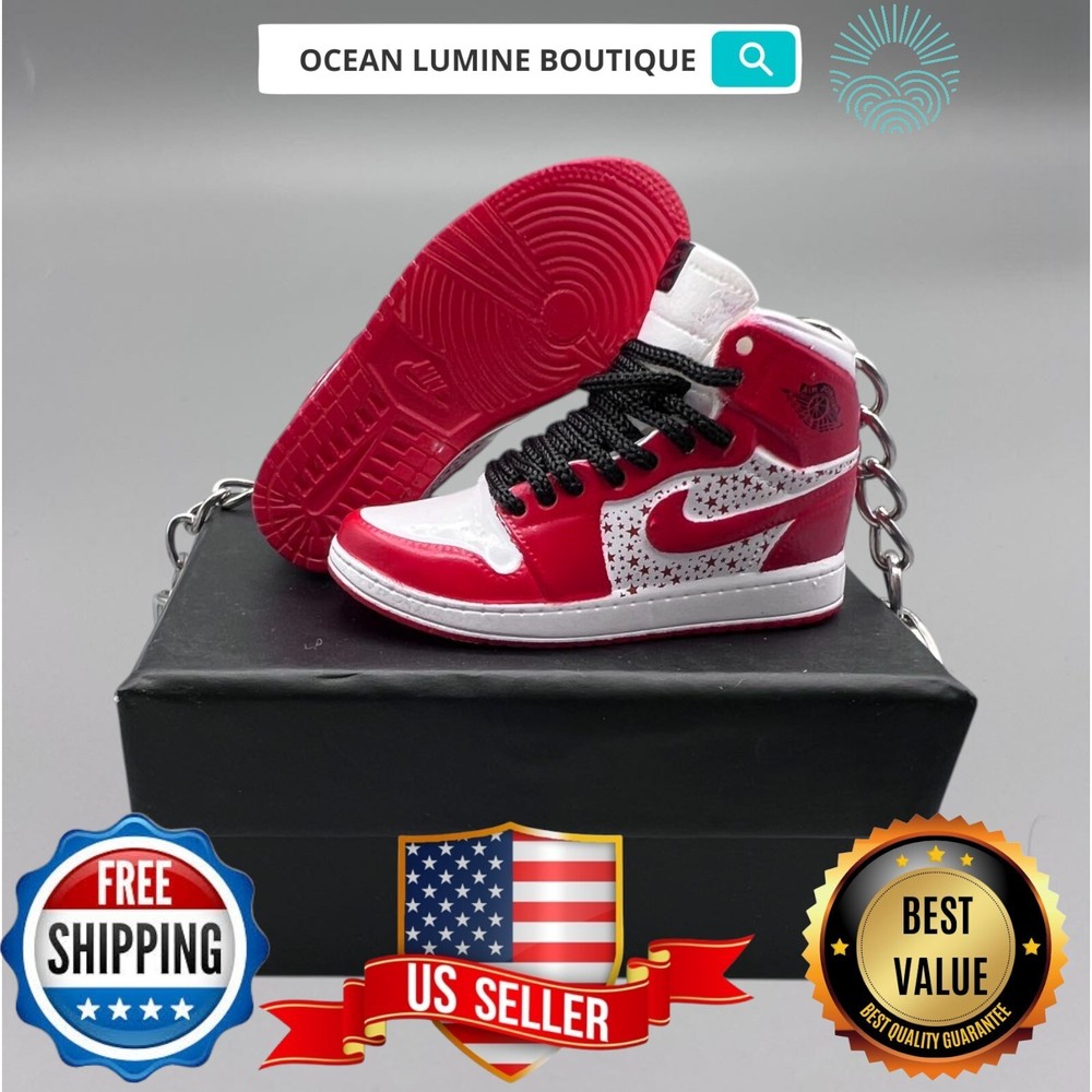 Air Jordan 3D Mini Sneaker Keychain, Basketball Sneaker Collectible, Box Options