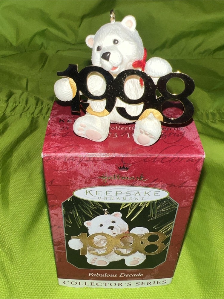 1998 Hallmark Keepsake Fabulous Decade Polar Bear Christmas Ornament Collector
