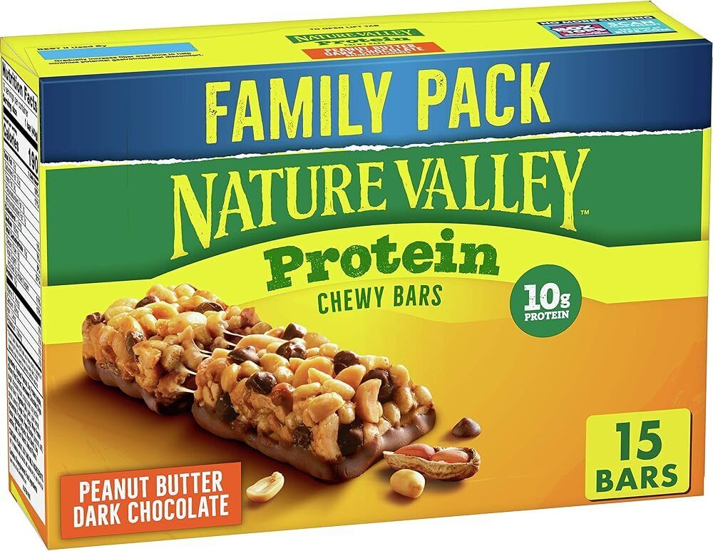 Nature Valley Chewy Granola Bars, Protein, Peanut Butter Dark Chocolate, 15 b...