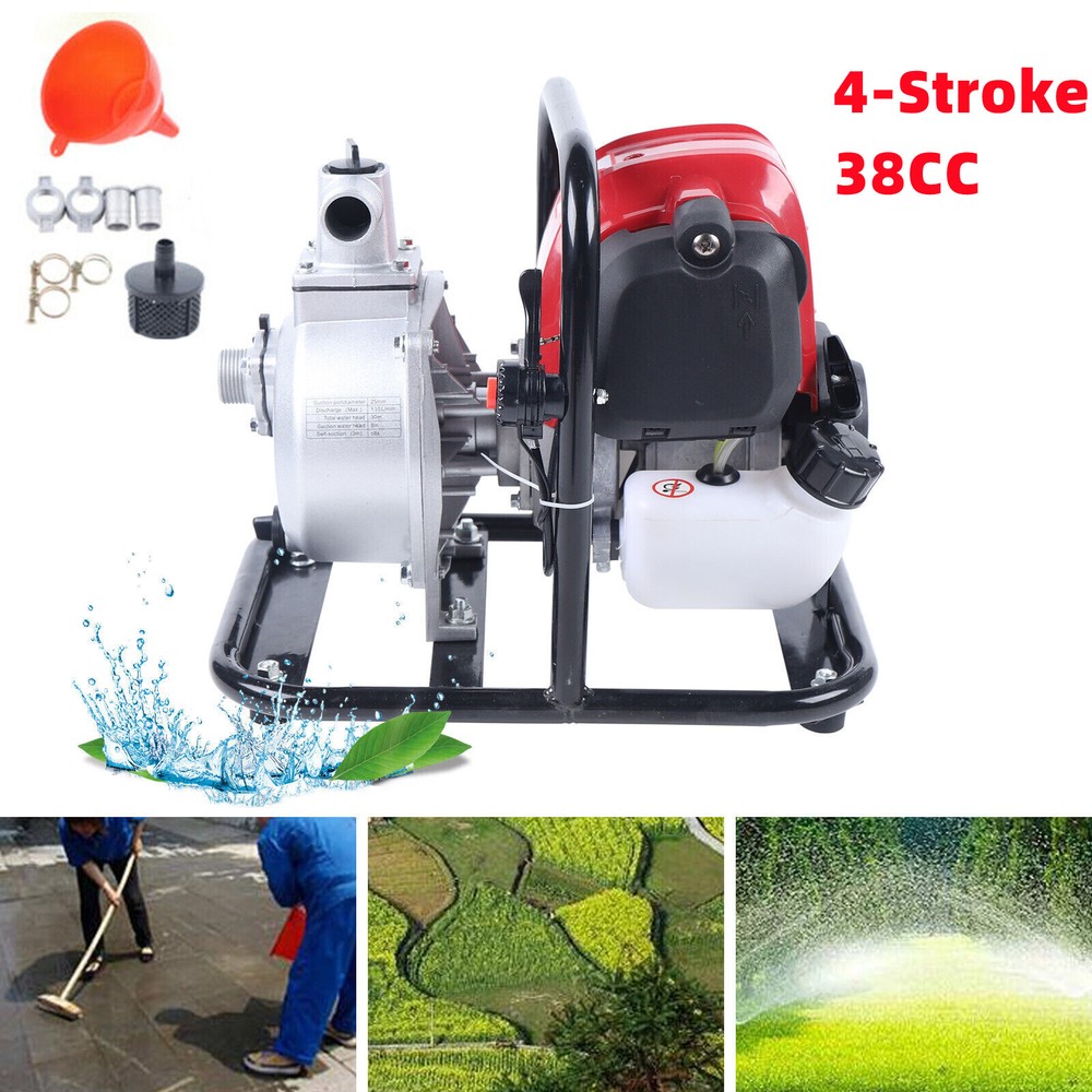 4Stroke 38CC Gasoline Engine Water Transfer Pump GardenWatering Irrigation 1200W