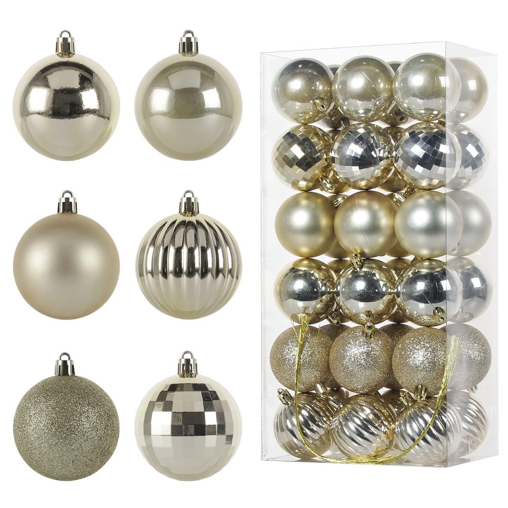 Faireach Christmas Balls Ornament 36PCS 2.36”, Shatterproof Plastic Christmas...