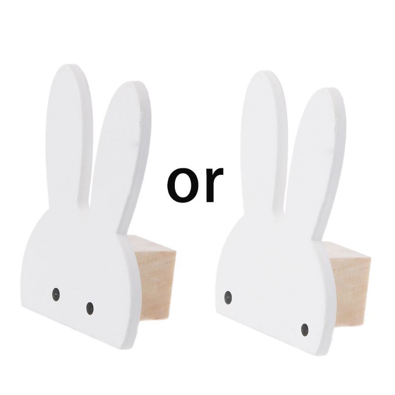 Bunny Hook Wooden Clothes Hanger Wall Decor Children Bedroom Pendant