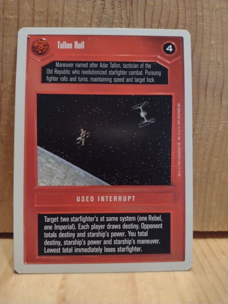 1995 Star Wars Card Game: USED INTERRUPT: TALLON ROLL.   WHITE BORDER  MC9