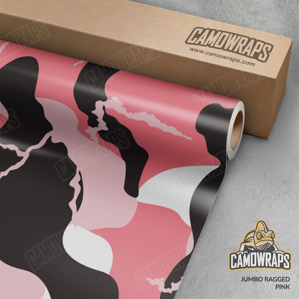 Jumbo Pink Camo Vinyl Wrap Durable Cast Decal Film for Cars