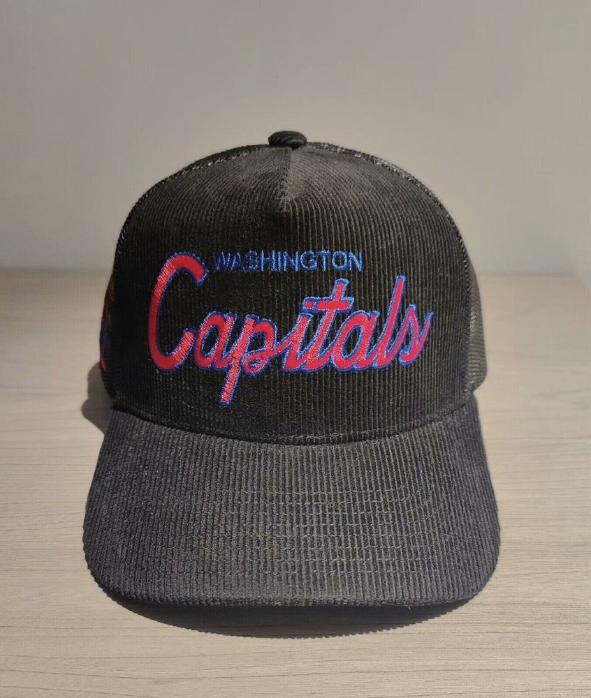 Washington Capitals '47 Crosstown Corduroy Hitch Cap | Retro Black Snapback