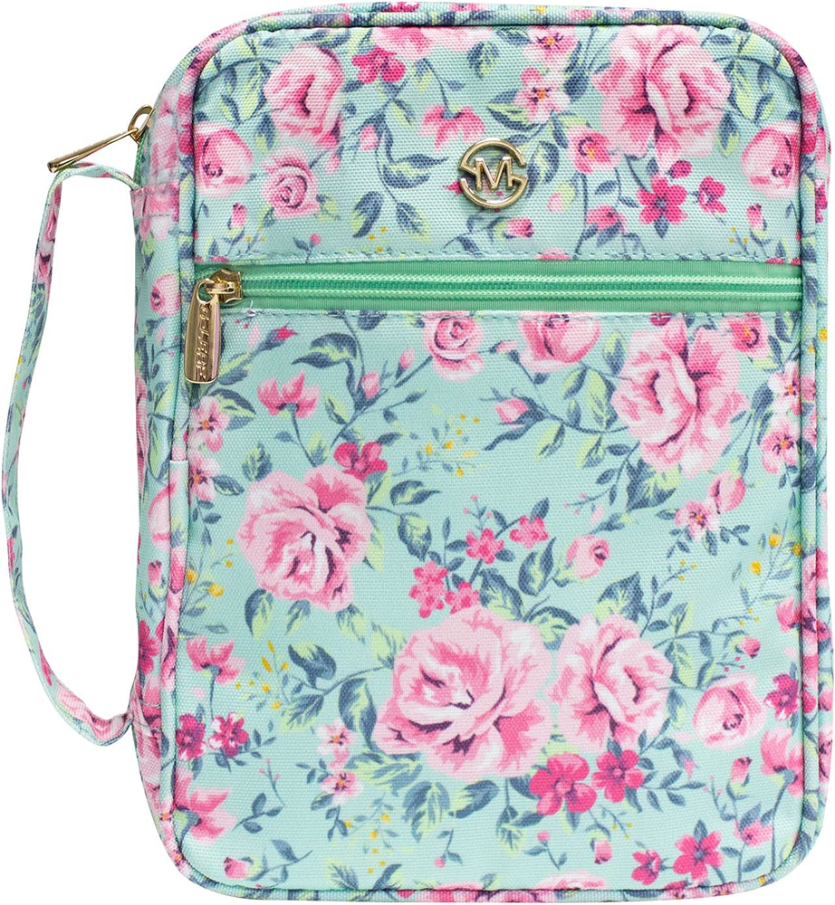 Bible Cover Case for Women, Floral Handle Fits Standard Size Bible 9.5x6.7