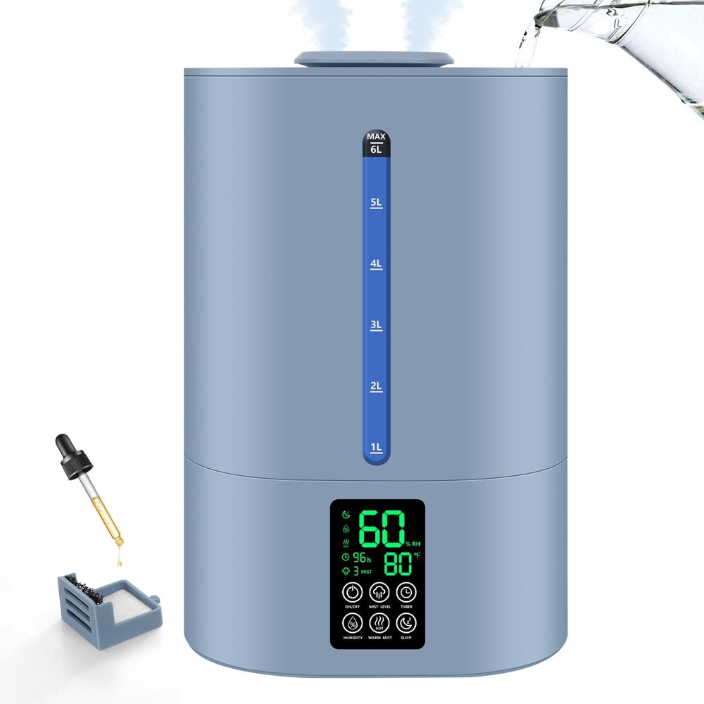 6L Humidifiers for Bedroom Large Room Home, Cool and Warm Humidifiers for Bab...