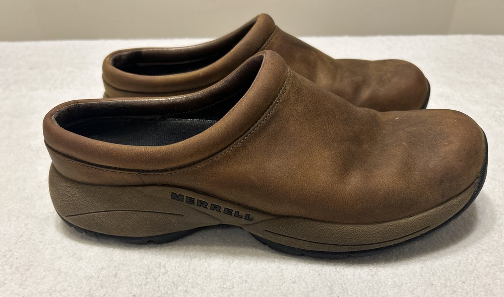 Merrell Jungle Primo Moc Slip-On Men’s Leather Outdoor Shoes Size 10.5 Brown