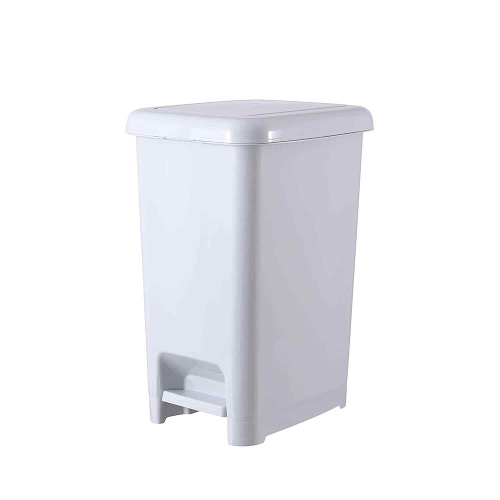 2.5 Gal Slim Pedal Step On Trash Can White Smoke Capacity2.5 gal