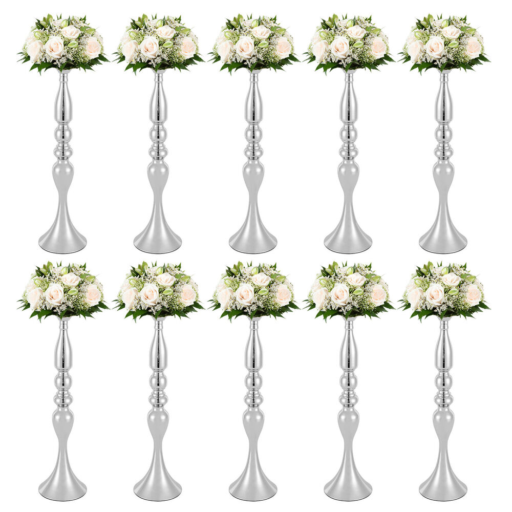 10x Gold/Silver Wedding Vases Table Centerpieces for Flower Arrangement 19.7