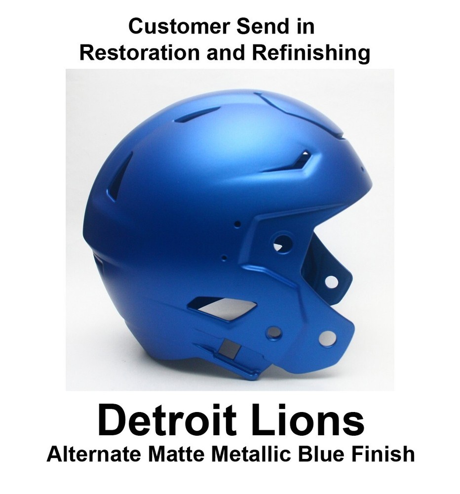 Customer Send In Detroit Lions Alt Blue Football Helmet Restore Refinish SERVICE-image