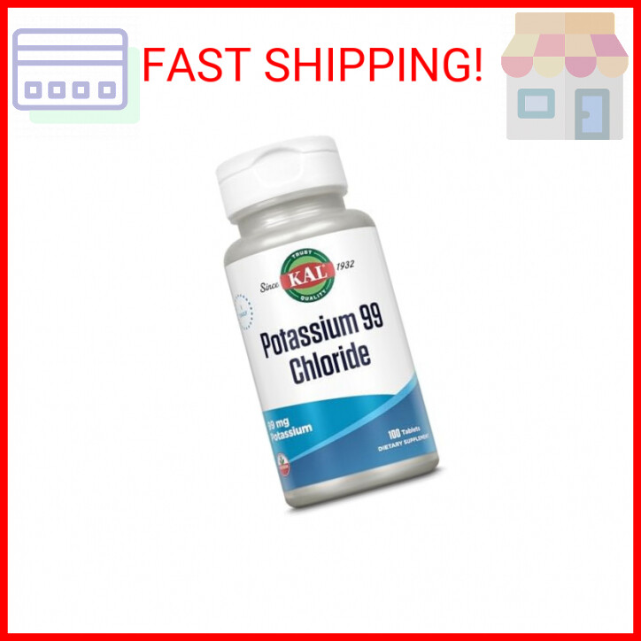 99mg Potassium Chloride Supplement - 100 Tablets for Daily Support by KAL
