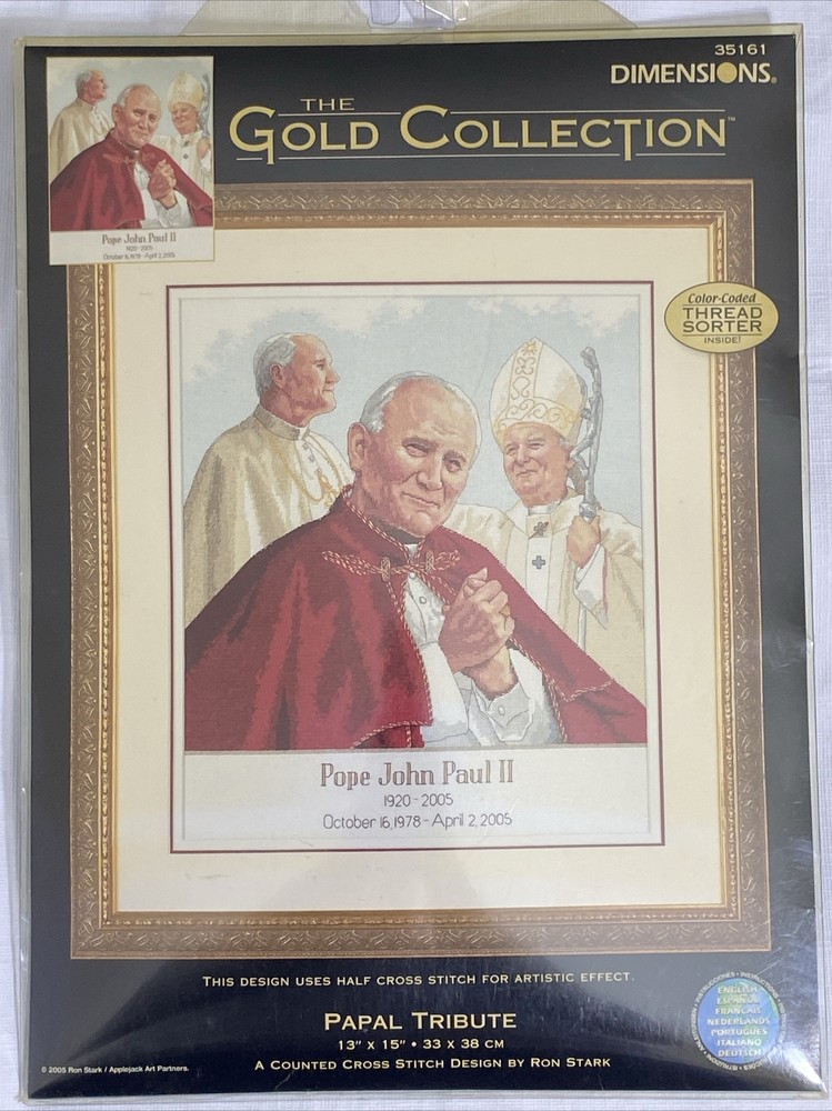 Dimensions Gold Collection Papal Tribute 2005 Counted Cross Stitch Kit #35161-image