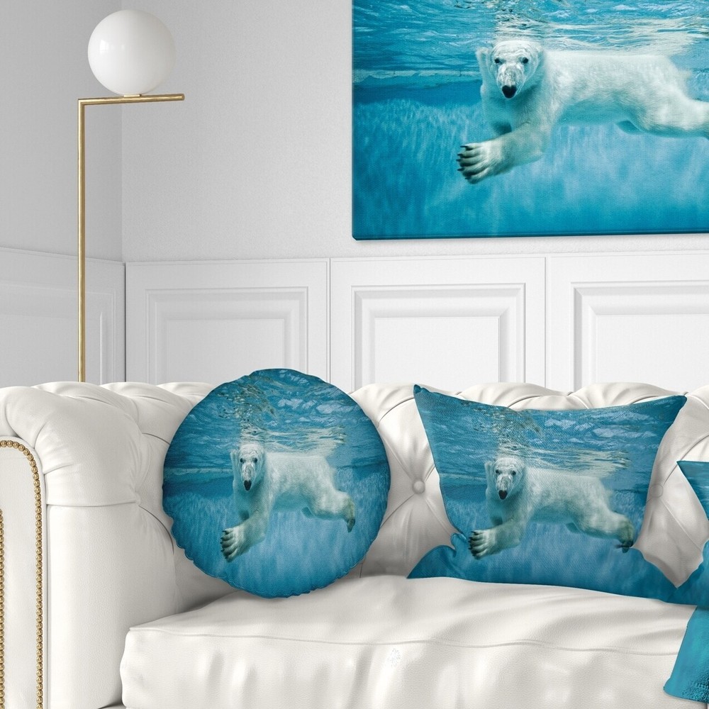 Designart 'Polar Bear Swimming under Water' Animal Throw