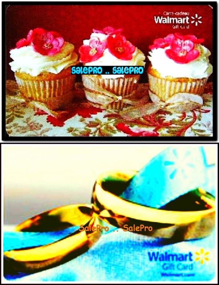 2x WALMART CHRISTMAS CUPCAKES & GOLD WEDDING RING COLLECTIBLE GIFT CARD LOT