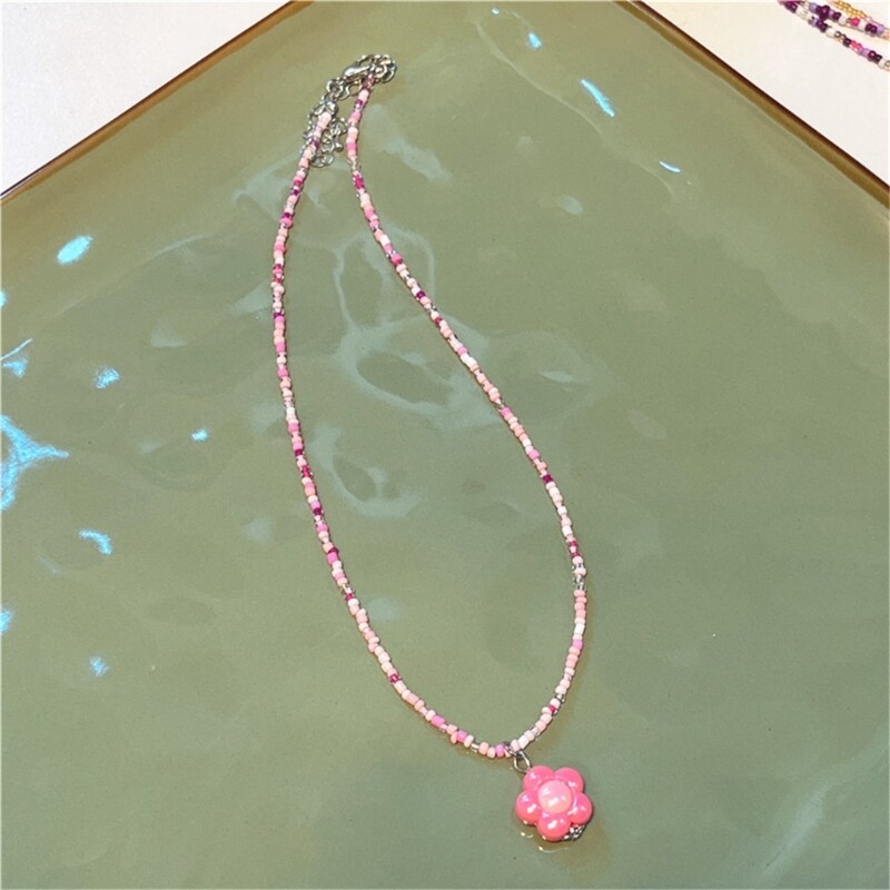 Sweet Flower Pendant Necklace Temperament Choker Jewelry Clavicle Chain