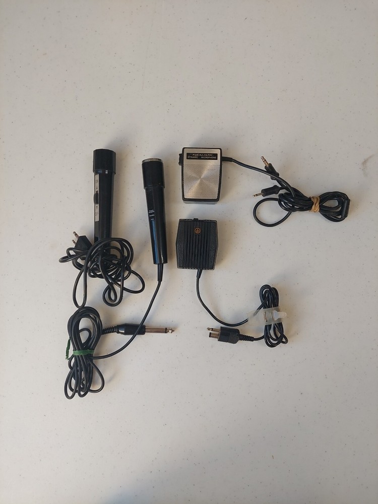Lot of Four Vintage Microphones, all untested, please see photos, FREE shipping!