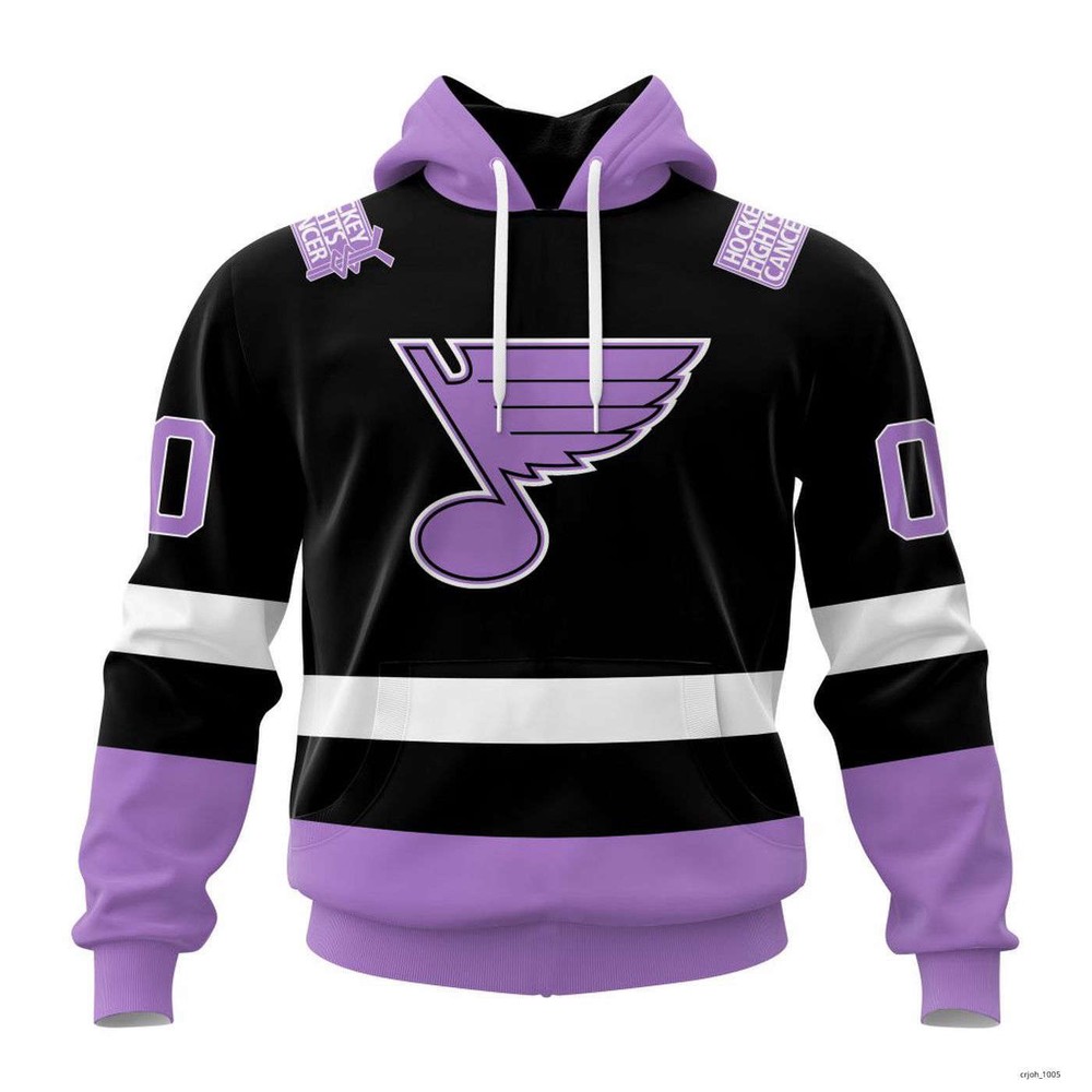 Custom St. Louis Blues Lavender Hockey Hoodie Personalized Home Jersey-image