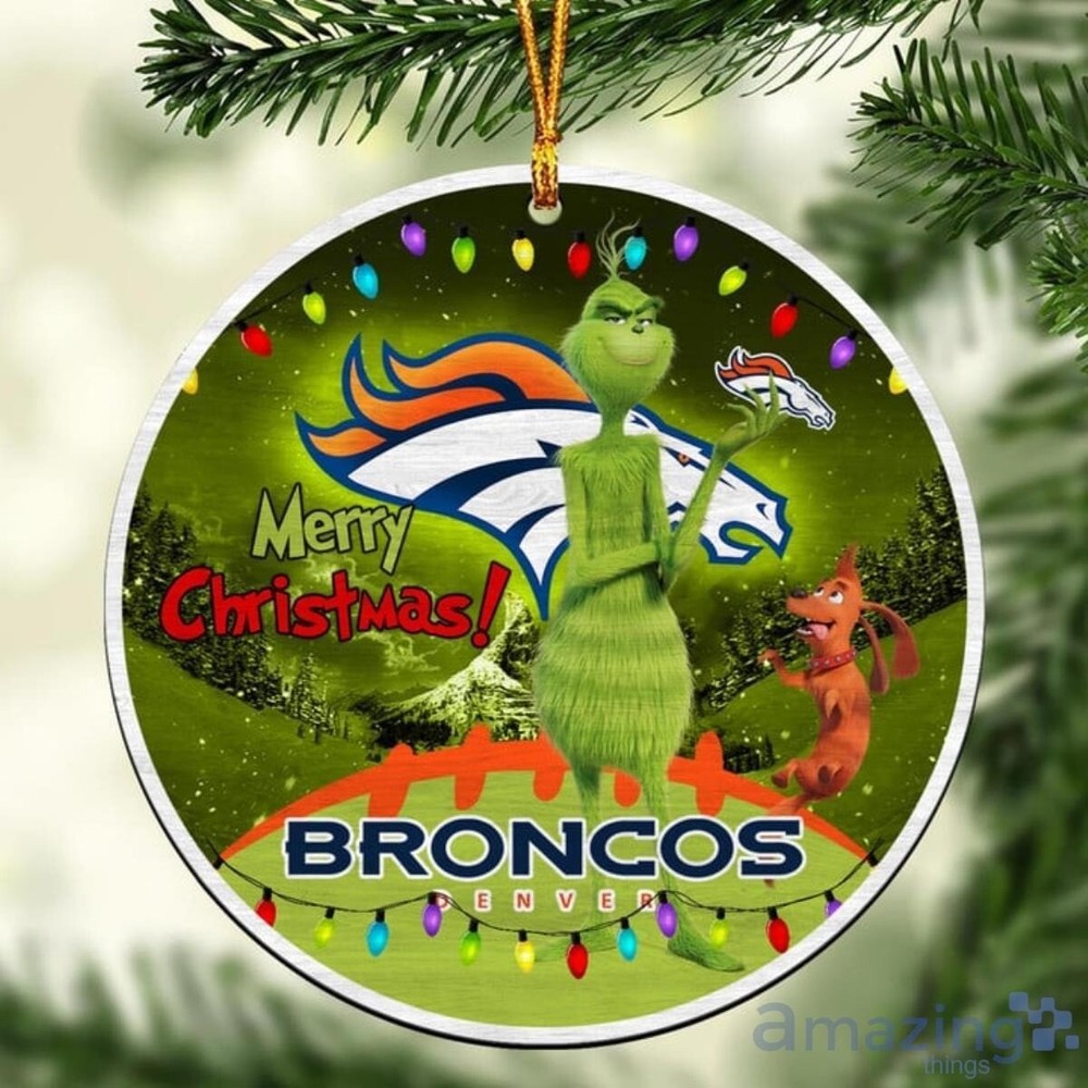 Custom Grinch Denver Broncos Christmas Ornament - Personalized Football Team Gift