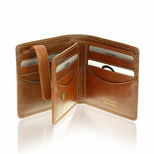 Genuine Leather RFID Blocking Bifold Wallet by VISCONTI in Tan-image
