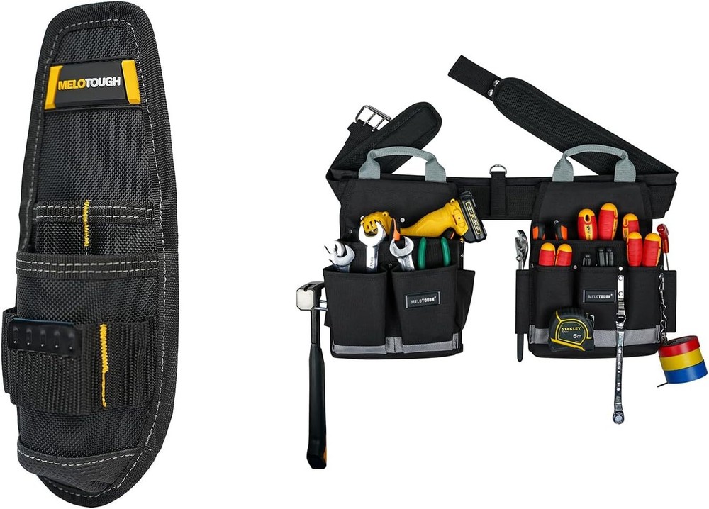 MELOTOUGH Electrician Padded Construction Tool Rig Tool Belt + Small Tool Holder