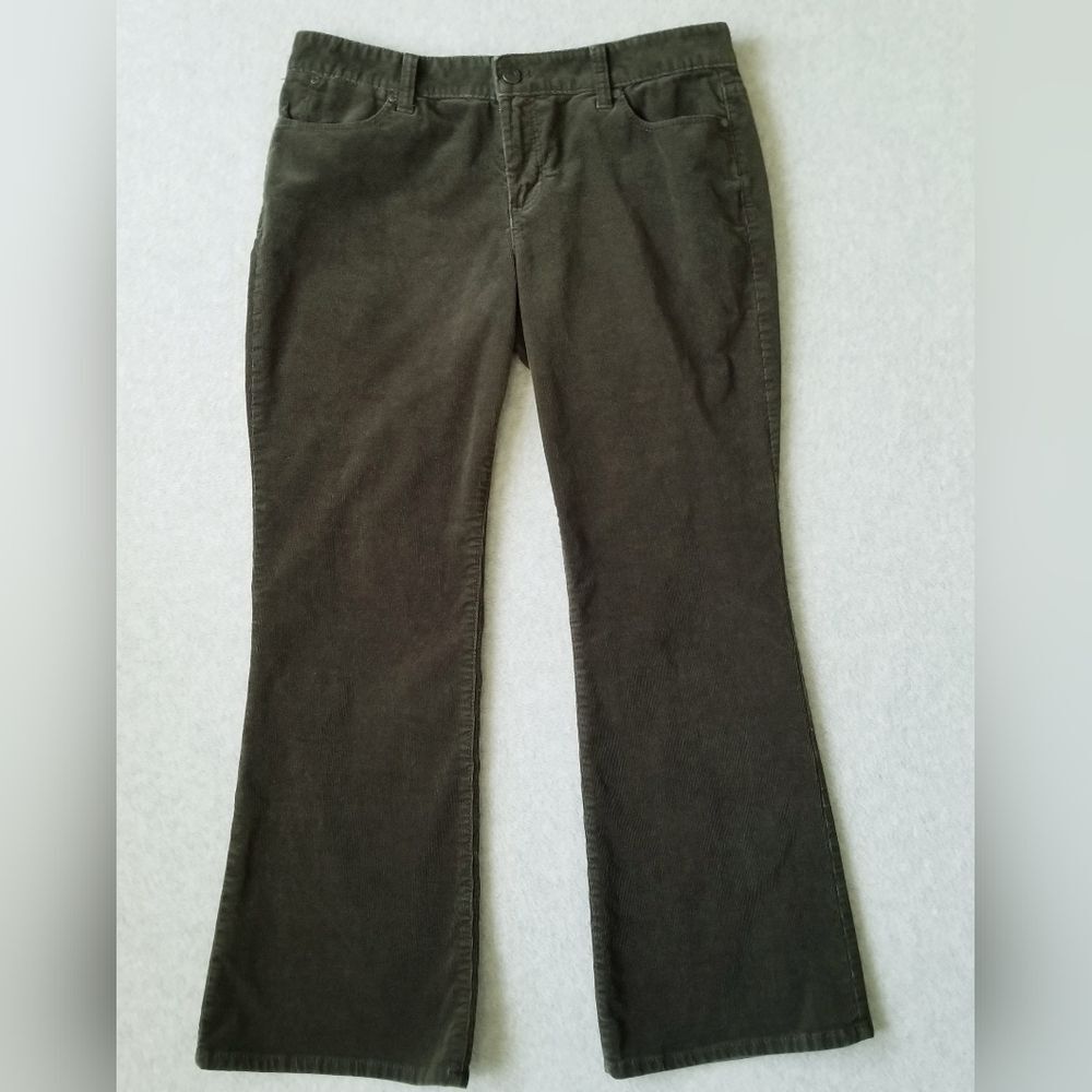 Talbots Womens Signature Boot Corduroy Stretch Pants Goblincore Warm Fall Sz 12p