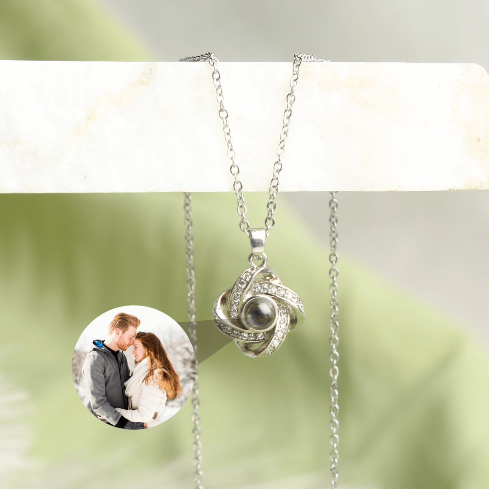 Personalized Diamond Projection Photo Necklace • Custom Wedding Gift for Friend
