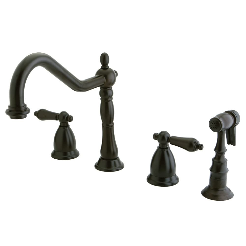 Kingston Brass KS1795ALBS Oil Rubbed Bronze Heritage Widespread Kitchen Faucet