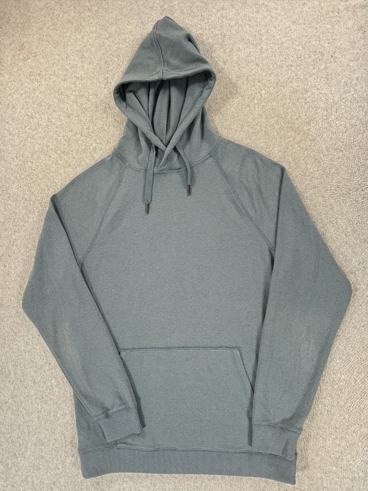 The Normal Brand Cotton Blend Athletic Fit Hoodie Sweatshirt (Men's Medium) Blue