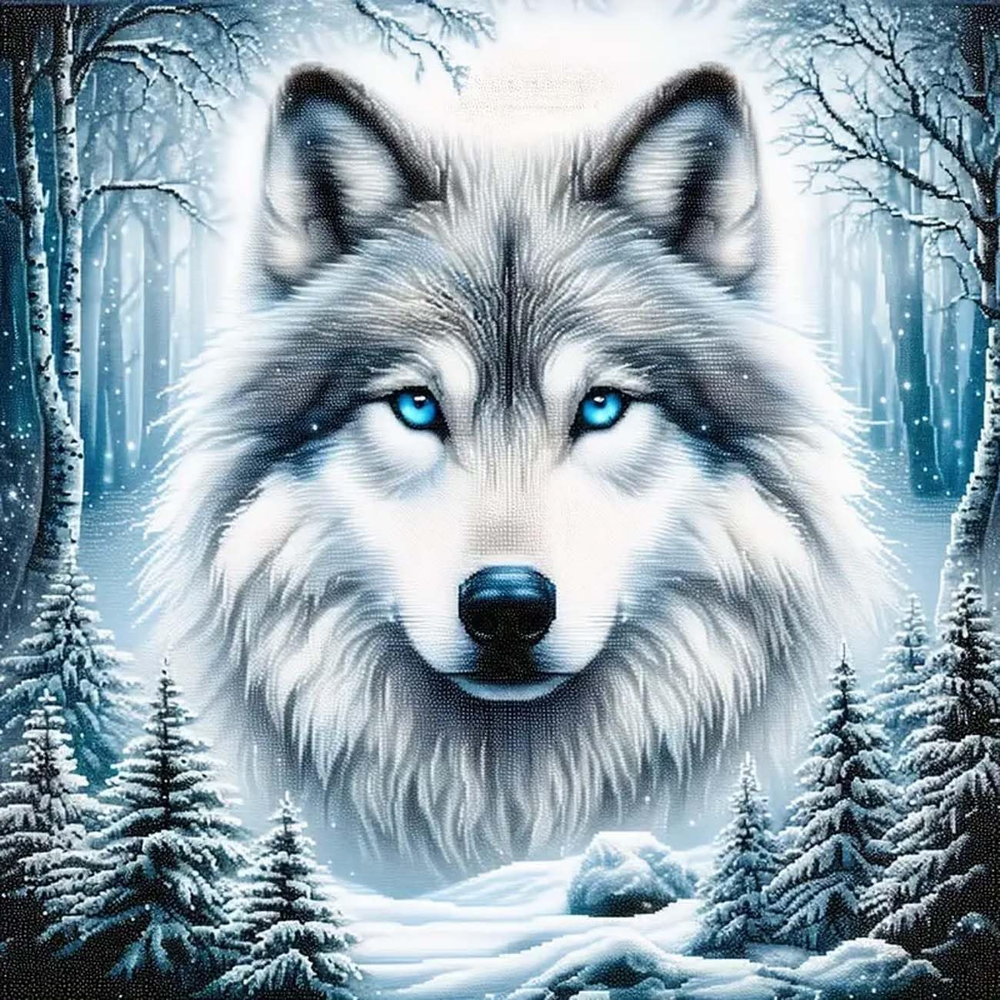 5D Diamond Painting Kits for Adults,Diamond Art Cute Animal Wolf Head Art Kits f
