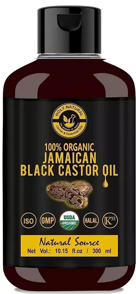 Organic Jamaican Black Castor Oil (300ml), Cold Pressed For Hair - (Pack of 5)