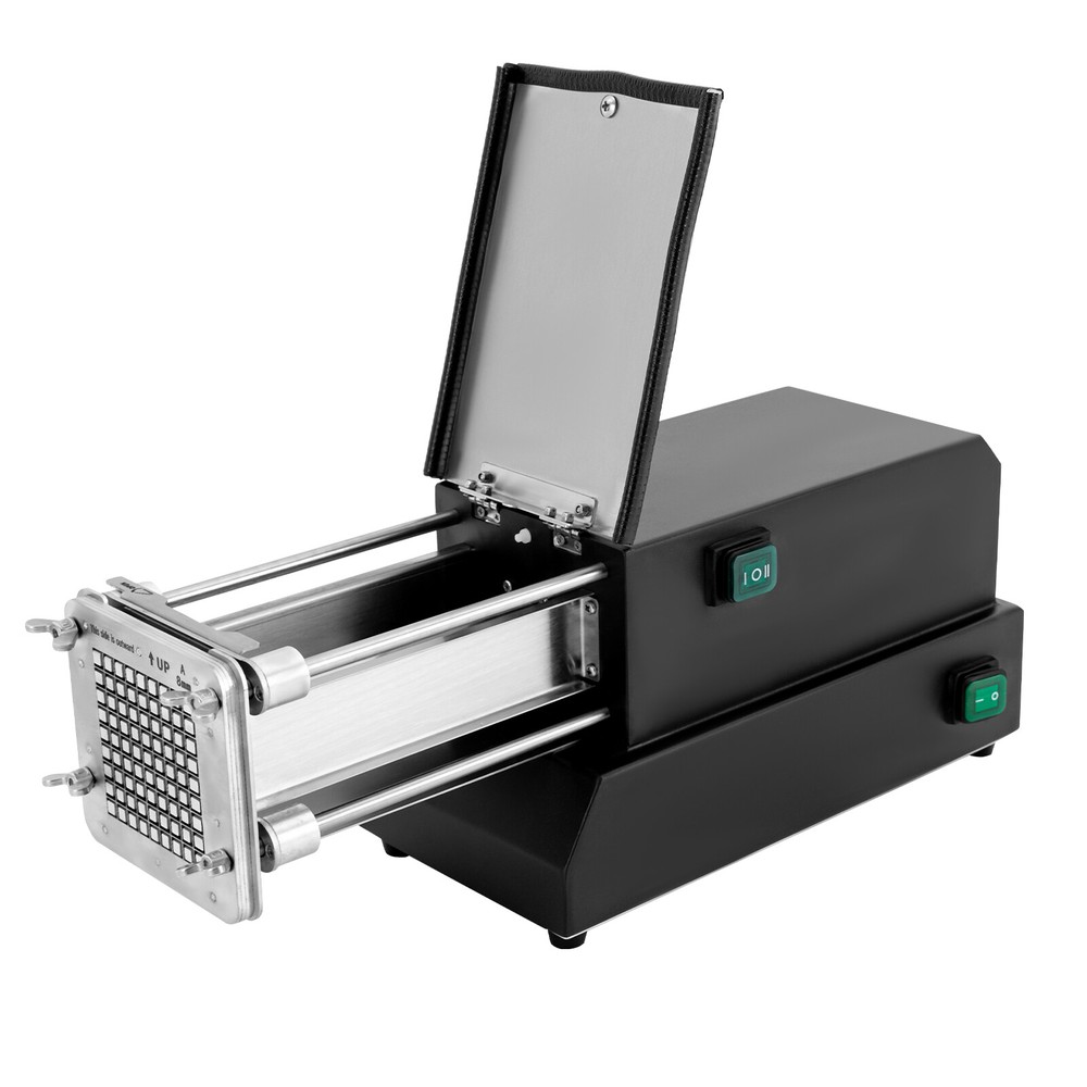 French Fry Cutter Electric Stainless Steel W/ 2 Blades For Commercial, Home