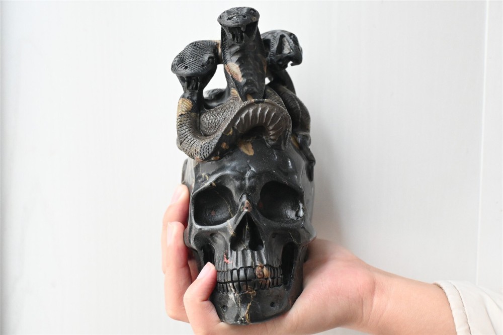 1.54kg Natural unknown Quartz hand Carved skull crystal Reiki healing