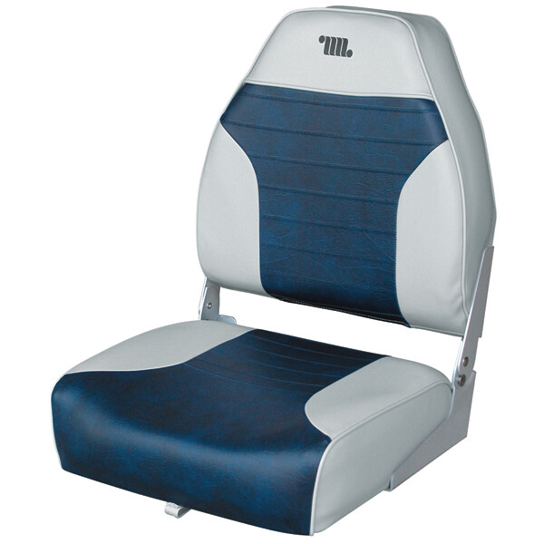 Wise Mid-Back Fold Down Fishing Boat Seat Grey/Navy