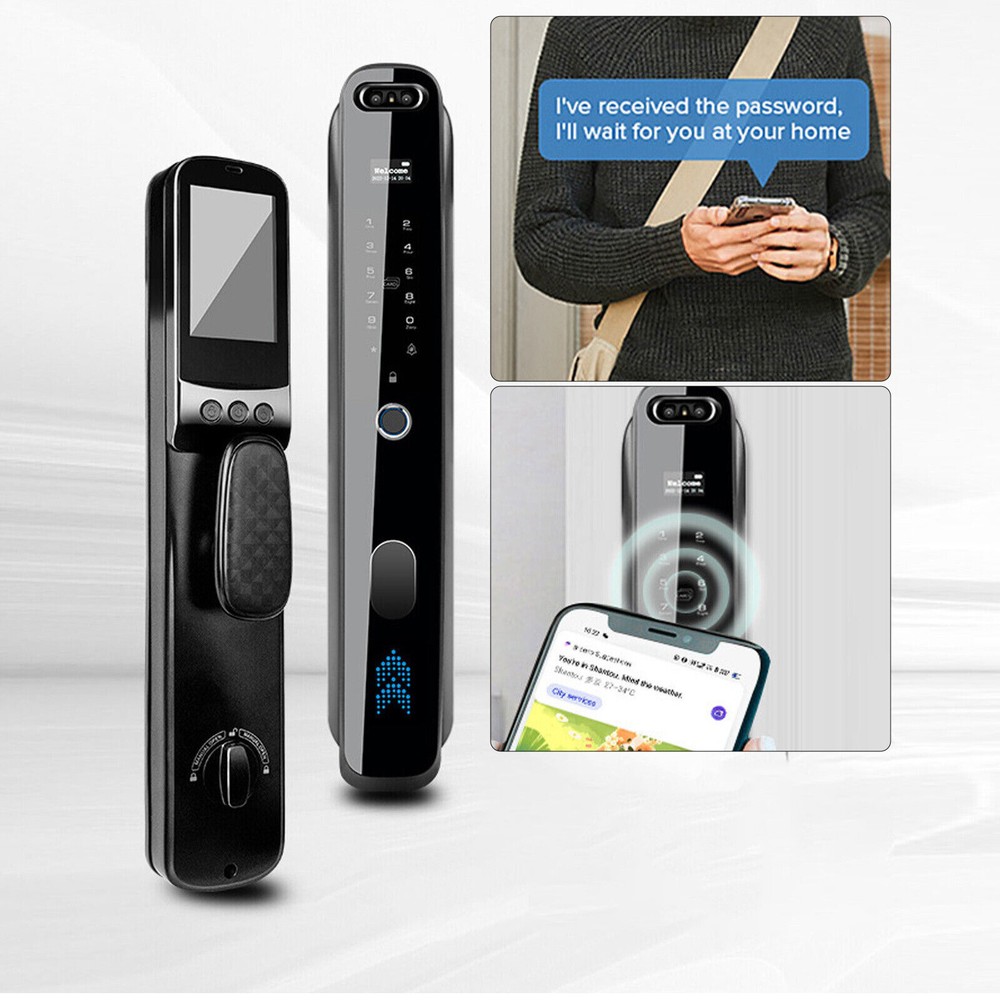 Smart Digital Fingerprint Door Lock with Camera & Electronic Keypad-image