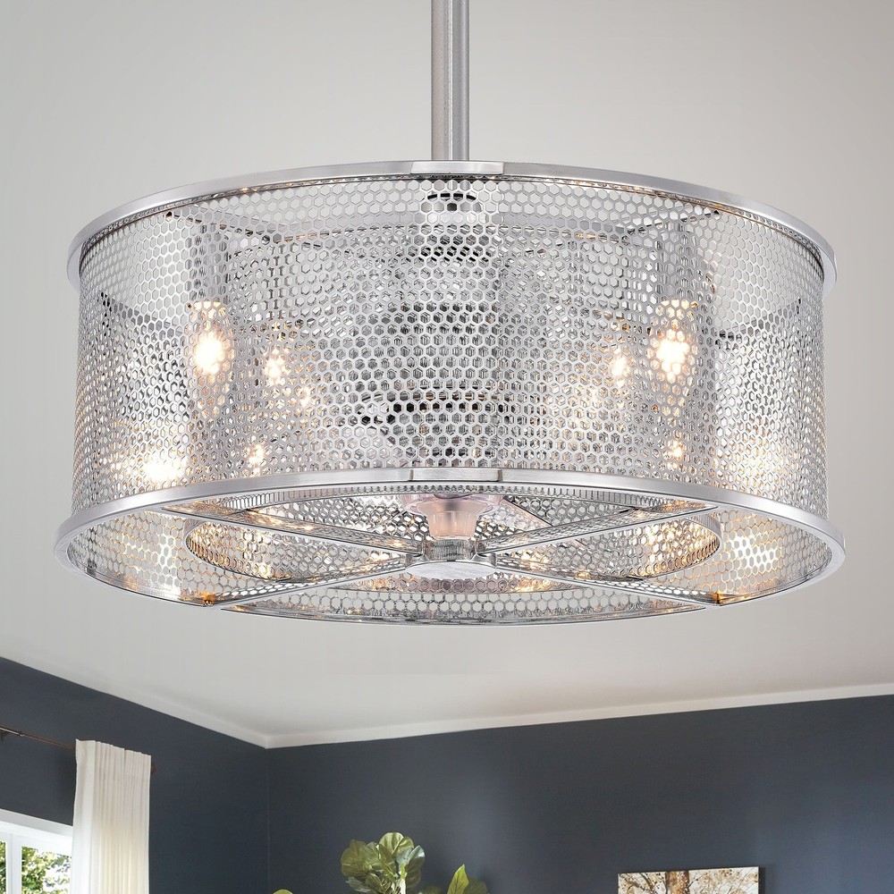 Jeni 20-Inch Chrome Ceiling Fan with 3 Blades and Double Chrome Finish