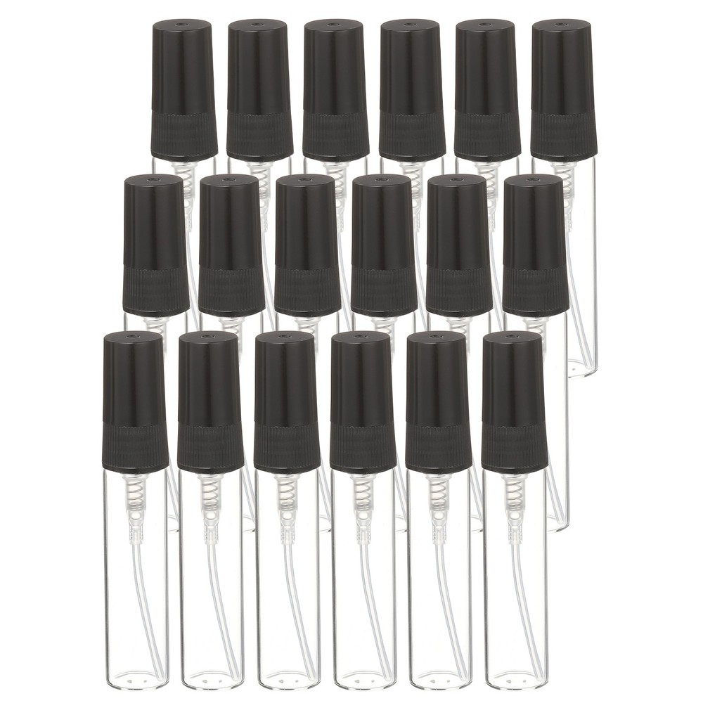 20 Pcs 5ml Clear Black Fine Mist Spray Bottles Refillable Mini Empty