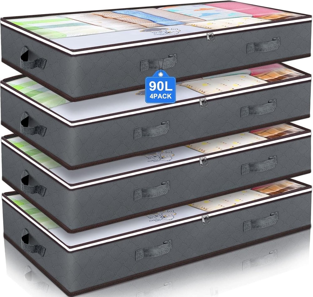 90L Underbed Storage Box for Closet & Home Organization