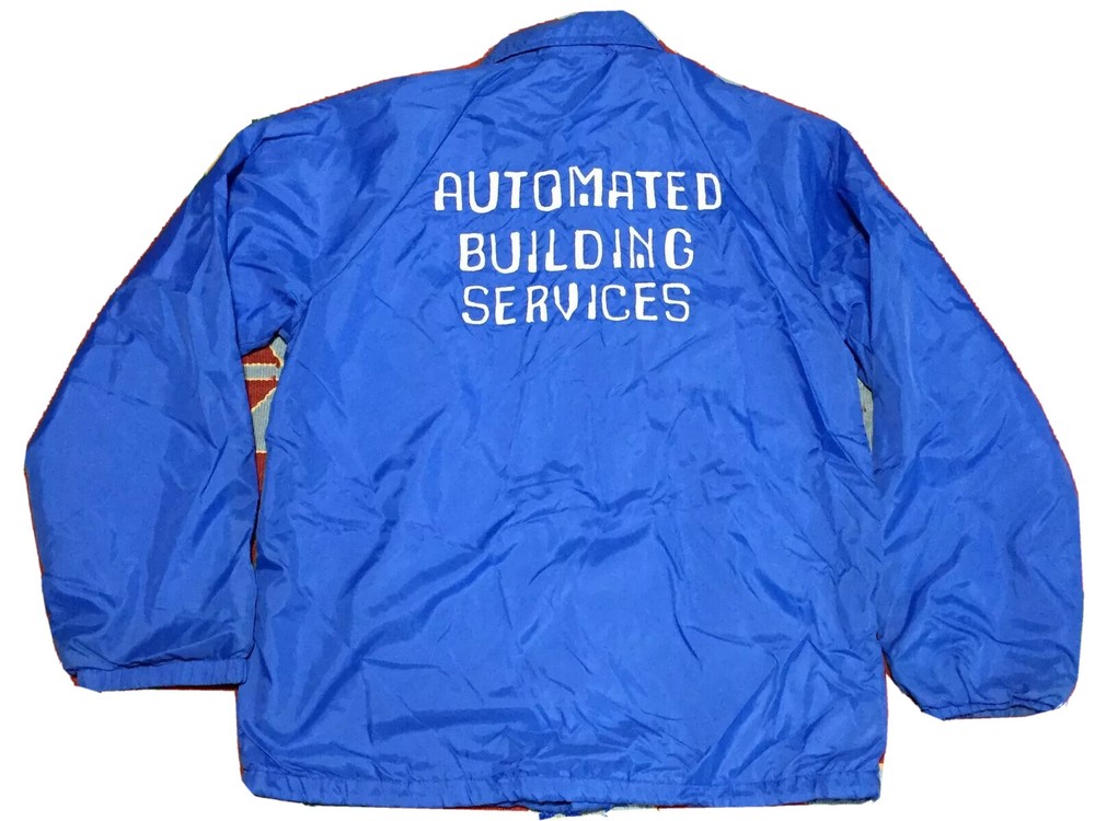 Vintage 70s Embroidered Medium Blue Nylon Jacket-image