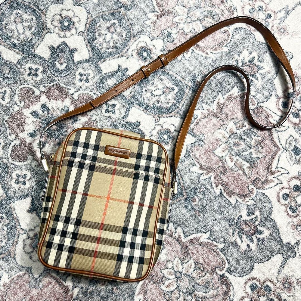 Burberry Shoulder Bag Nova Check PVC Beige Authentic F080143