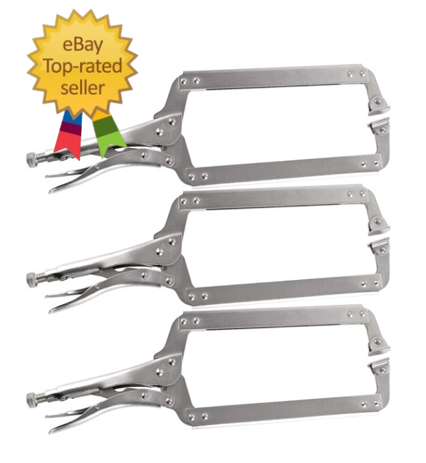 3-Piece 18-Inch Heavy Duty Welding C-Clamp Pliers with Swivel Pads